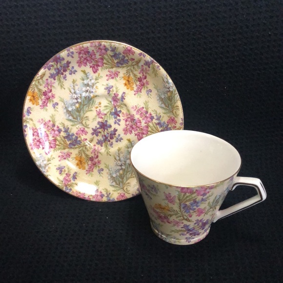 Vintage Lord Nelson “Heather” chintz Teacup & Saucer - Picture 9 of 9